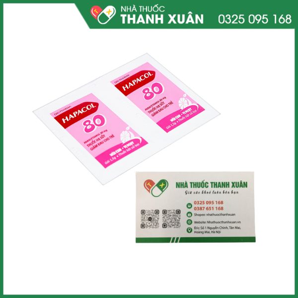 Bột sủi Hapacol 80 giảm đau, hạ sốt cho trẻ (24 gói x 1.5g)